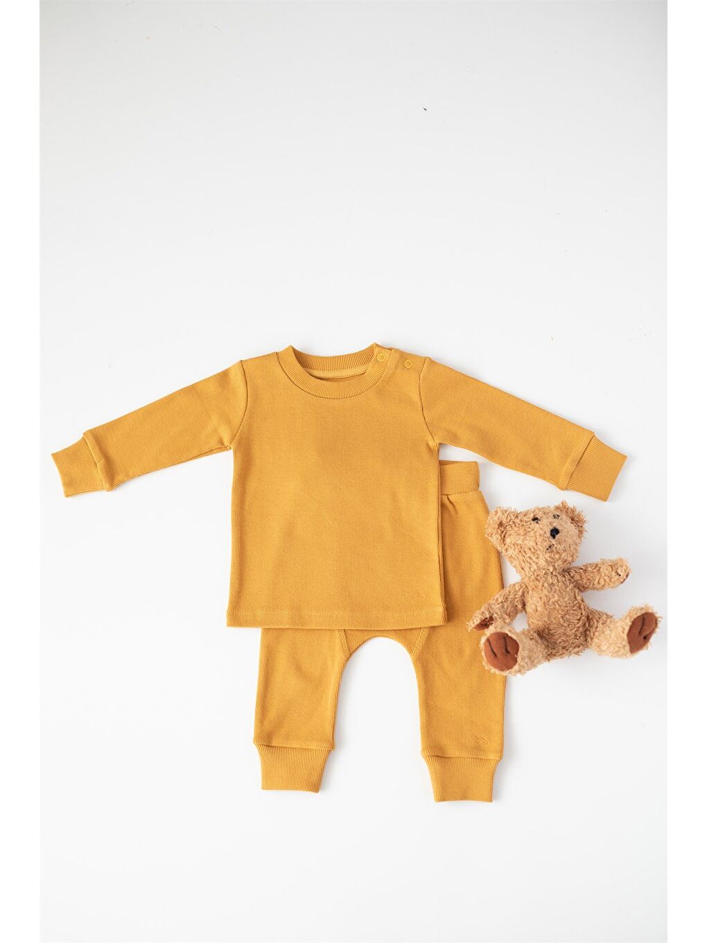 Kahverengi Gots Sertifikalı %100 Organik Pamuk İkili Takım (0-4Yaş)-3
