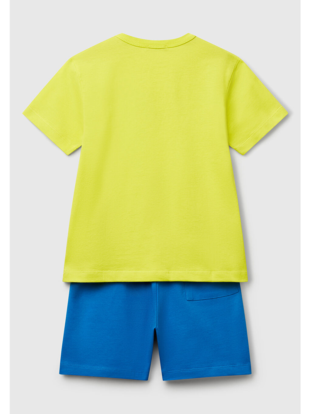 Erkek Çocuk Sarı Önü Logo Baskılı T-Shirt ve Büzgü İpli Bermuda Şort Takım-1