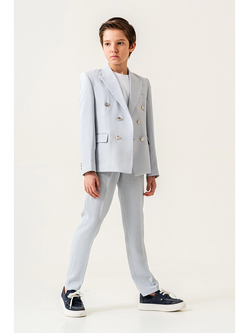 Mavi Tişörtlü Ceketli Takım Elbise 4149-3