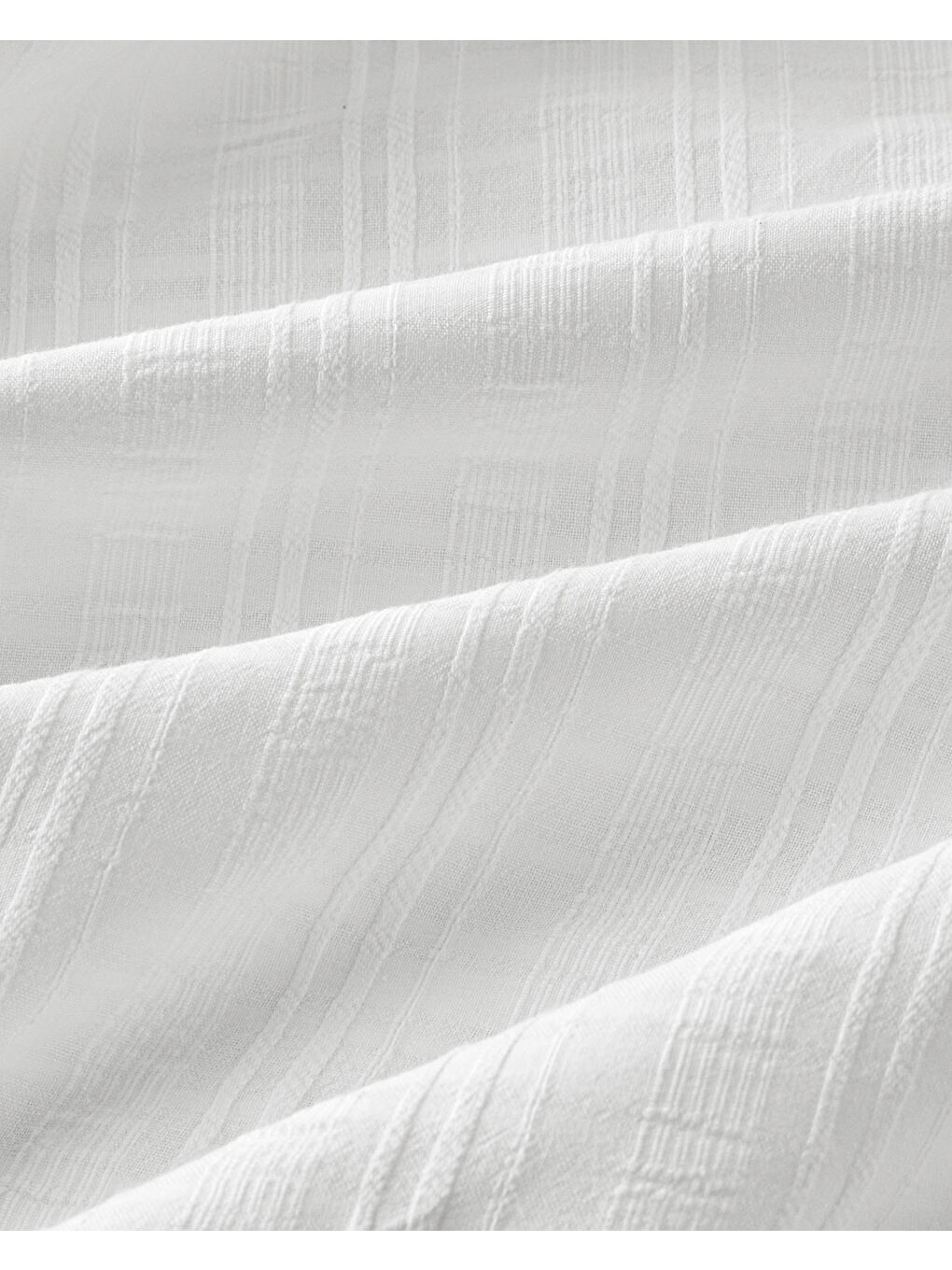 Breezy Escape Pamuk Ekose Tek Kişilik Nevresim Takımı 160x220 cm Beyaz-4