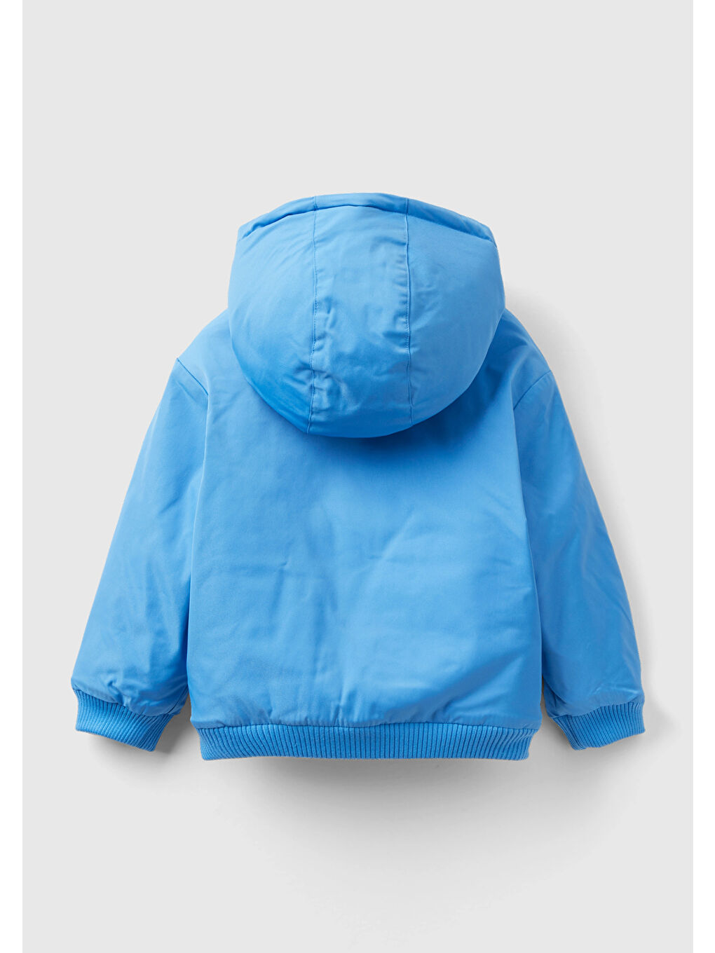 Erkek Çocuk Mavi Yarım Logo Baskılı Cepleri Fermuarlı Mont-1