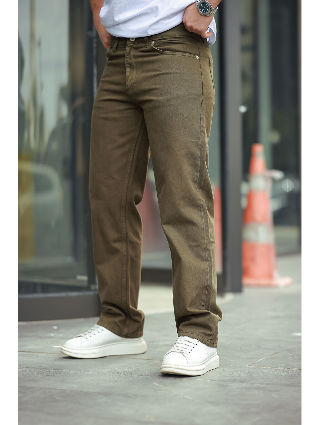 Kahverengi Baggy Salaş Bol Ve Rahat Kalıp  Erkek Pantolon