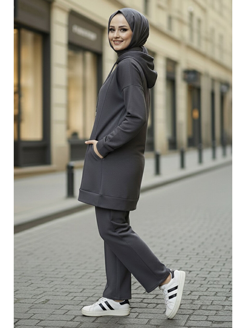 Gri Armalı Çift Cepli Vortex İkili Takım Füme - 27982-FUME-2