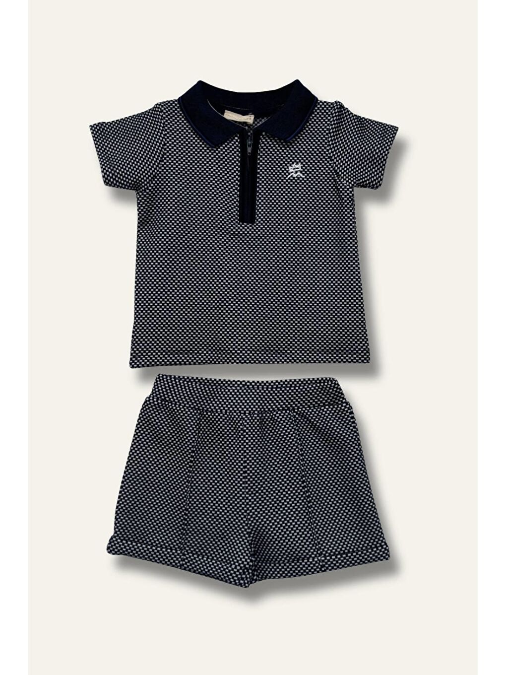 Erkek Bebek Polo Yaka T-Shirt Ve Şort İkili Takım - Lacivert