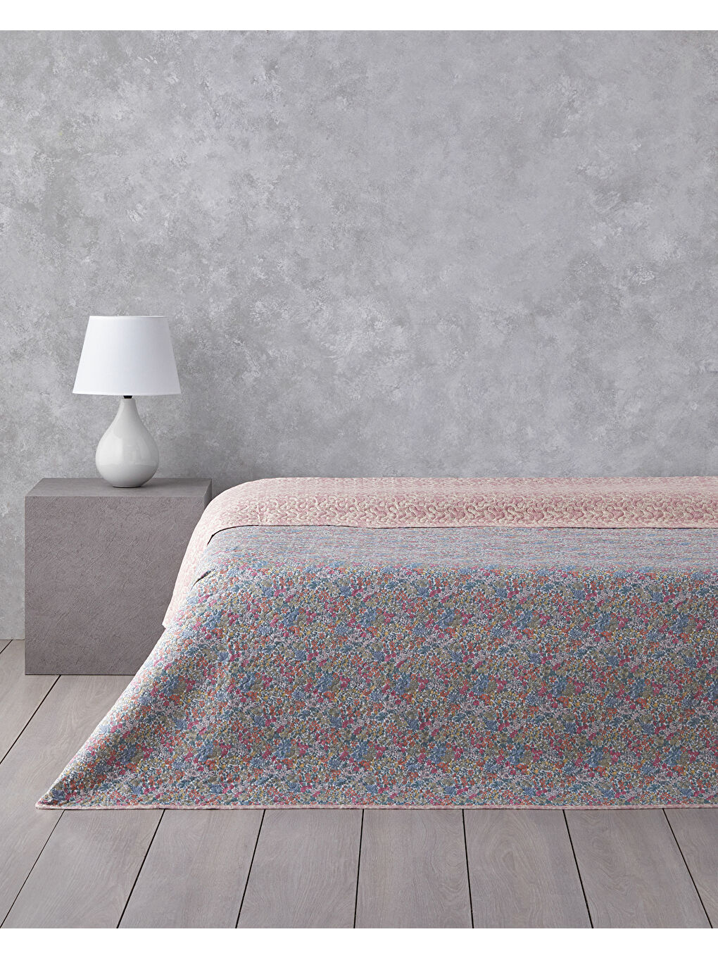 English Home Floral Serenade Çift Kişilik Çok Amaçlı Örtü 200x220 cm Mavi