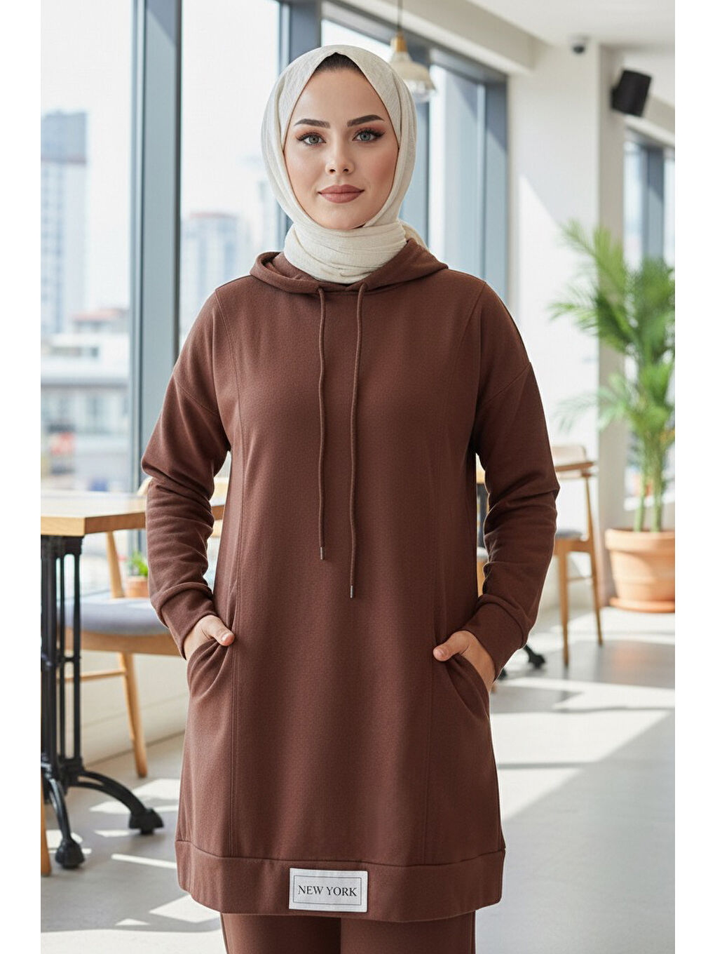 Kahverengi Armalı Çift Cepli Vortex İkili Takım Kahve - 27982-KAHVE-1