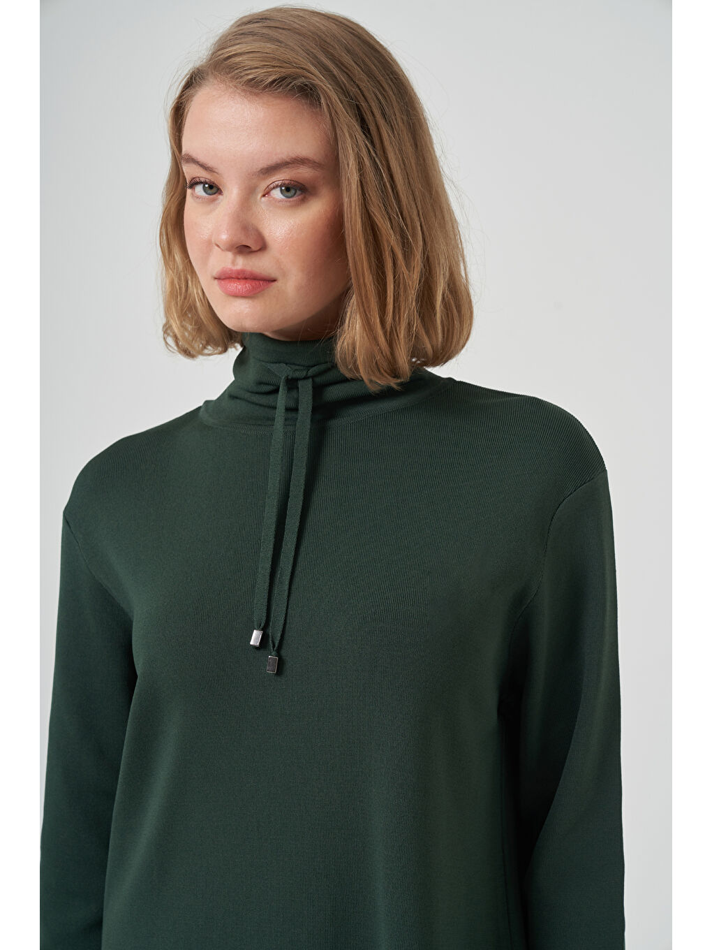 Dik Yaka Sweat Pantolon Triko Takım 1353 Zümrüt Yeşil-1