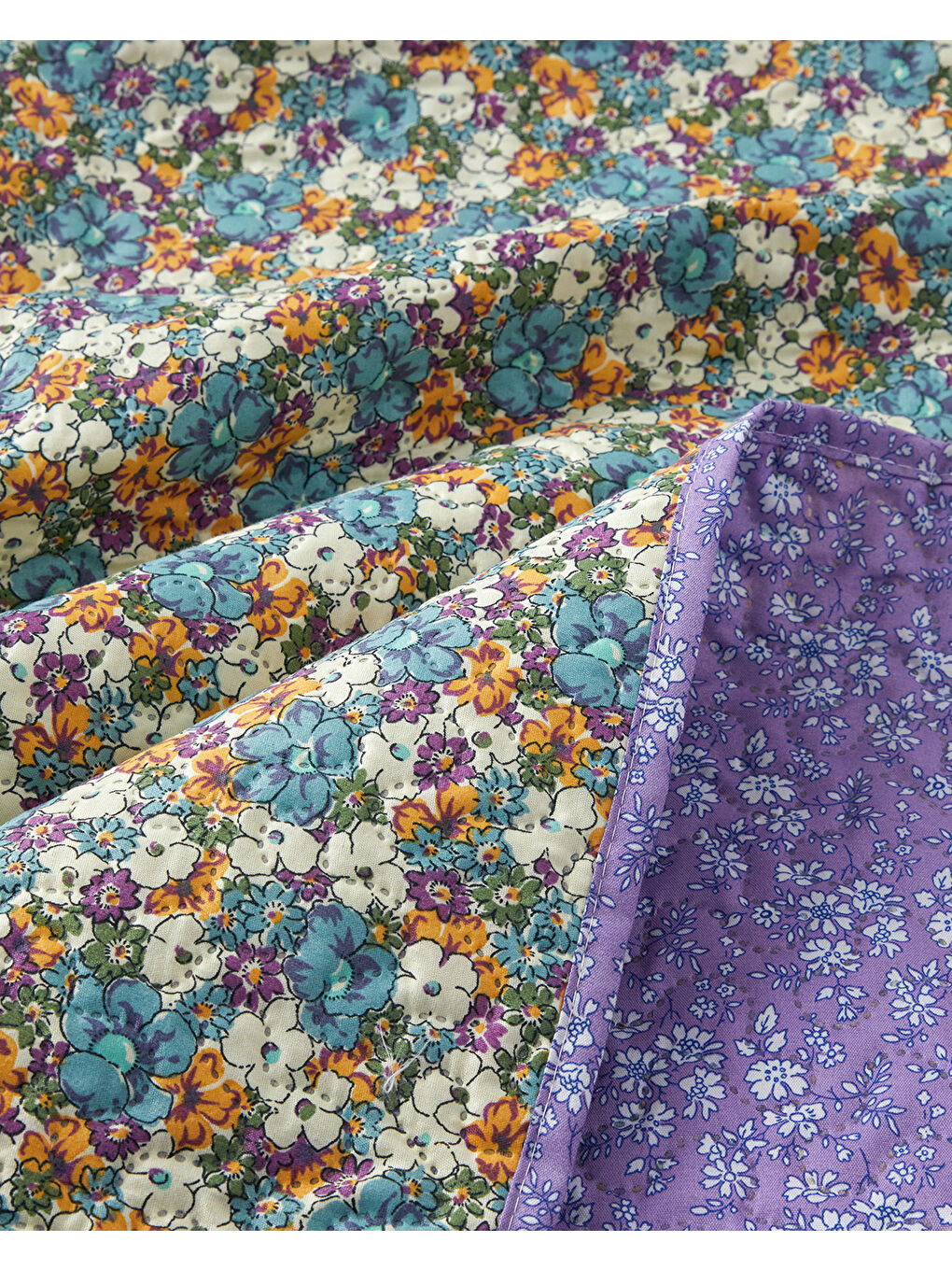 English Home Fiore Viola Çift Kişilik Çok Amaçlı Örtü 200x220 cm Mor - 4