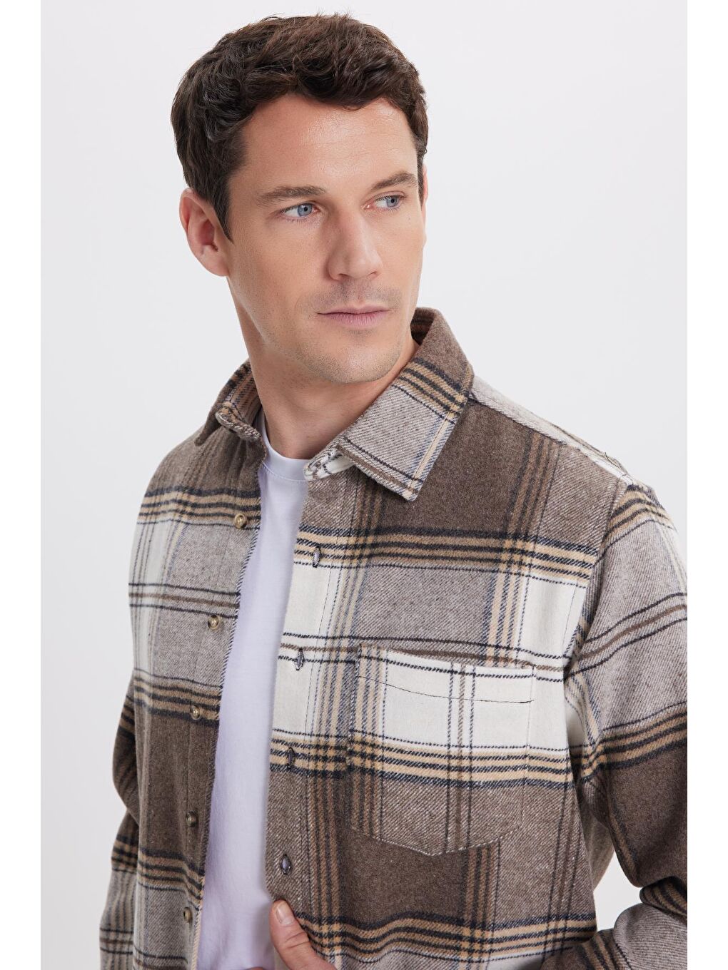 Karışık Erkek Regular Fit Rahat Kesim Kışlık Kareli Oduncu Gömlek-1