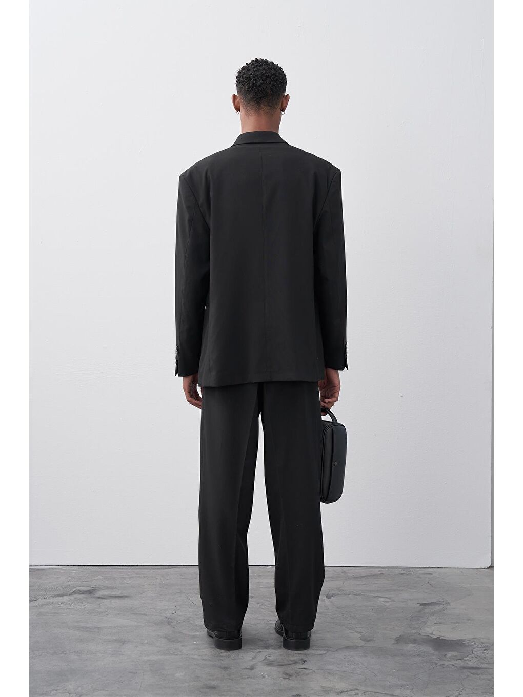 Rahat Kalıp Kruvaze Takım Elbise Siyah-4