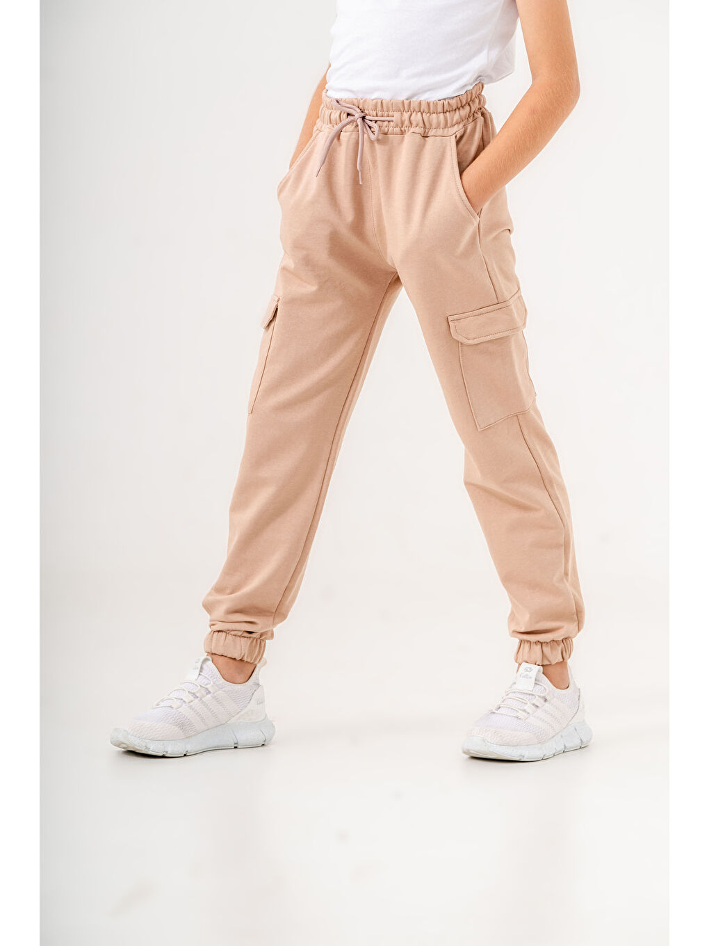 Bej Kargo Cep Basic Erkek Çocuk Eşofman Altı-1