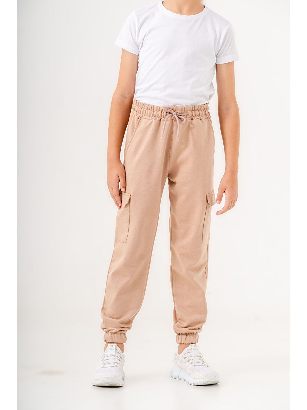 Bej Kargo Cep Basic Erkek Çocuk Eşofman Altı-3