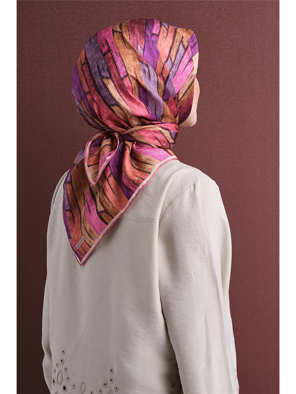 Pembe Saf İpek Twill Eşarp 9612d 32-4