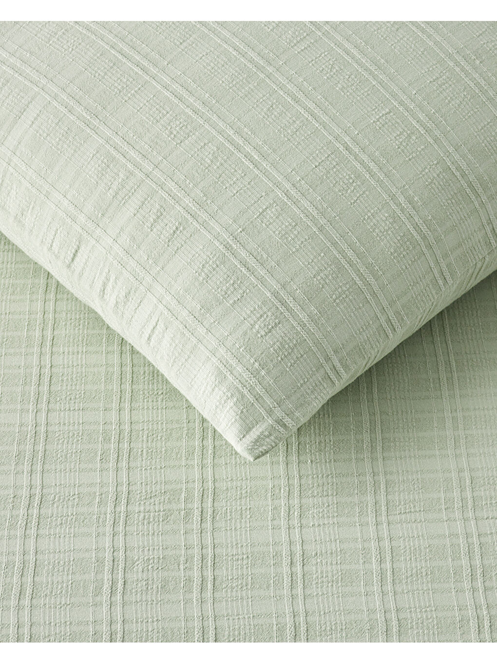 Breezy Escape Pamuk Ekose Tek Kişilik Nevresim Takımı 160x220 cm Yeşil-4