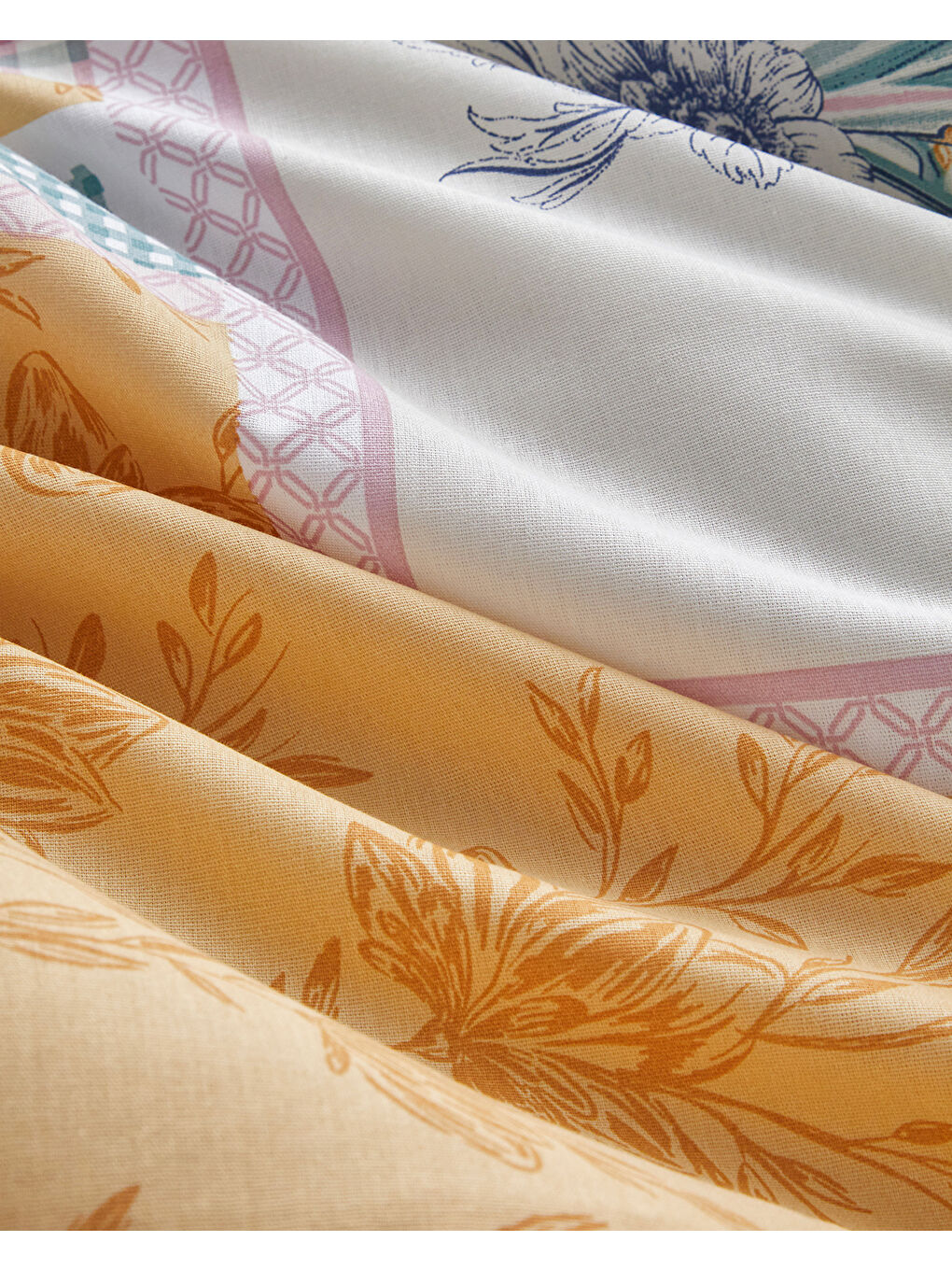 Patch Bouquet Çift Taraflı Pamuklu Tek Kişilik Nevresim Seti 160x220 cm Yeşil-Sarı-4