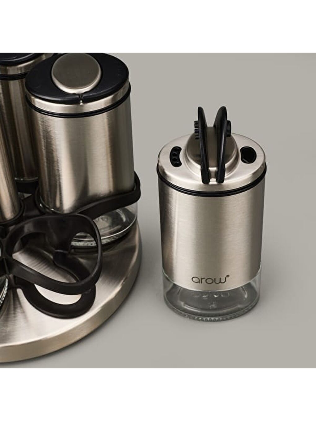 Karışık Basil 7'li Baharat Seti - Gri / Şeffaf - 115 ml-2