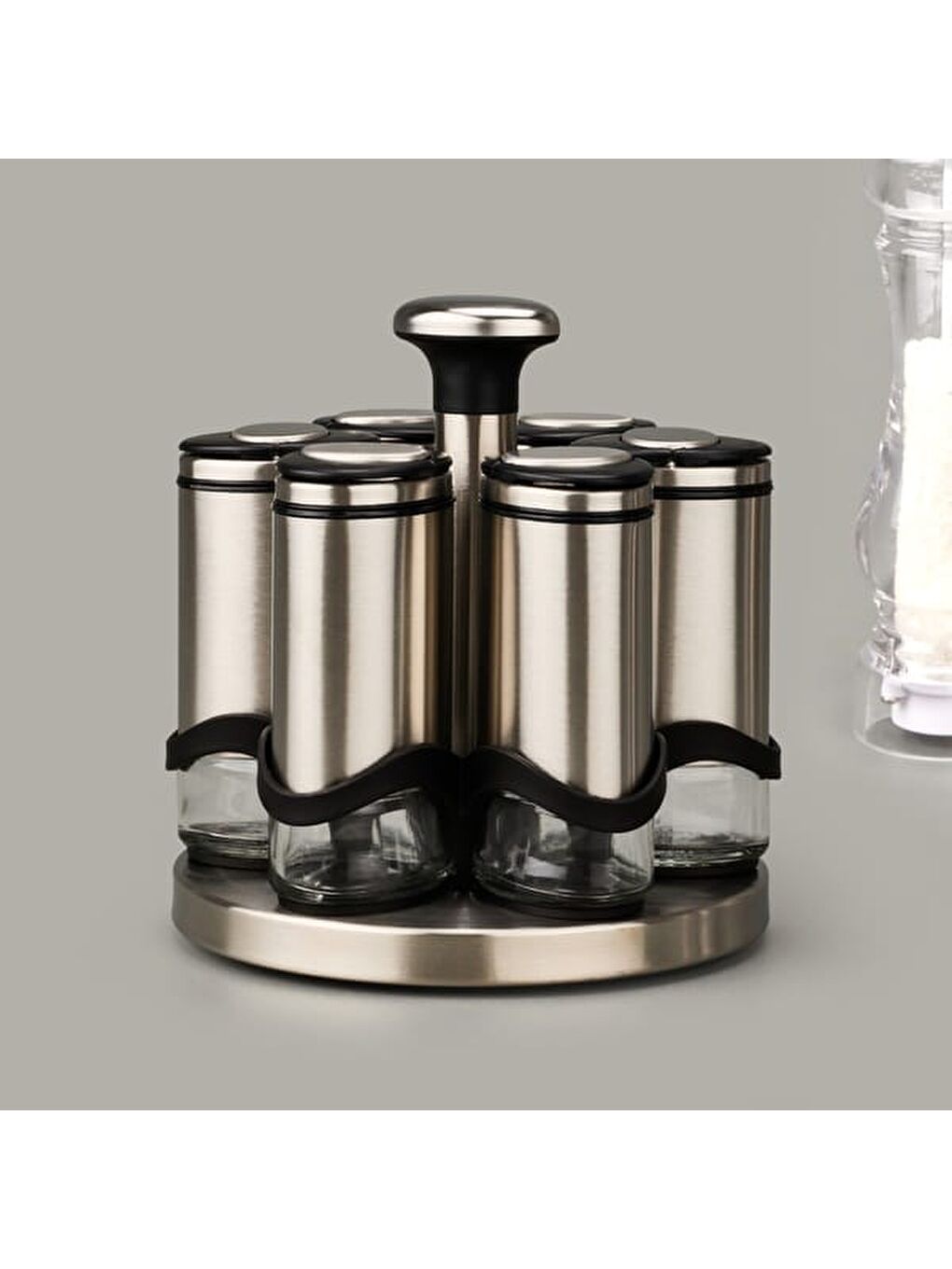 Karışık Basil 7'li Baharat Seti - Gri / Şeffaf - 115 ml-4