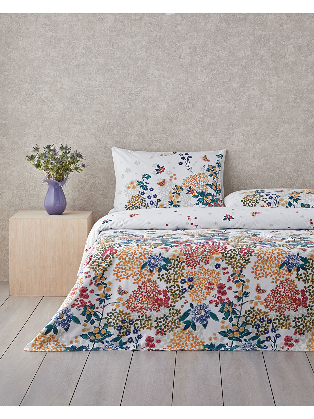 Spring Awakening Çift Taraflı Pamuklu Tek Kişilik Nevresim Seti 160x220 cm Yeşil – Kırmızı