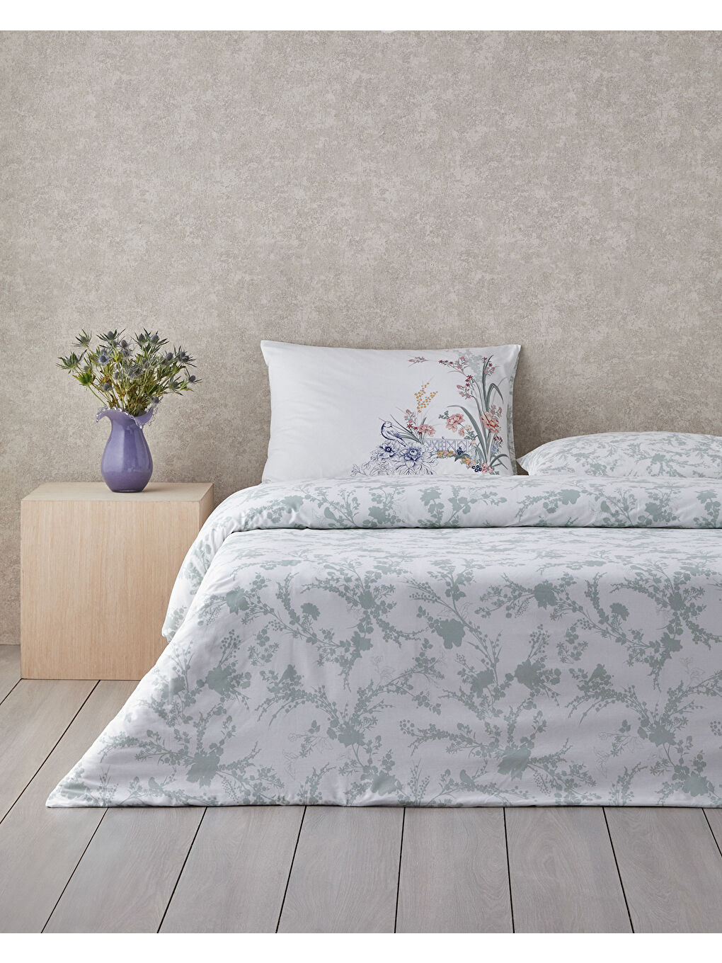 Flower Dance Çift Taraflı Pamuklu Tek Kişilik Nevresim Seti 160x220 cm Pembe - Bej-1