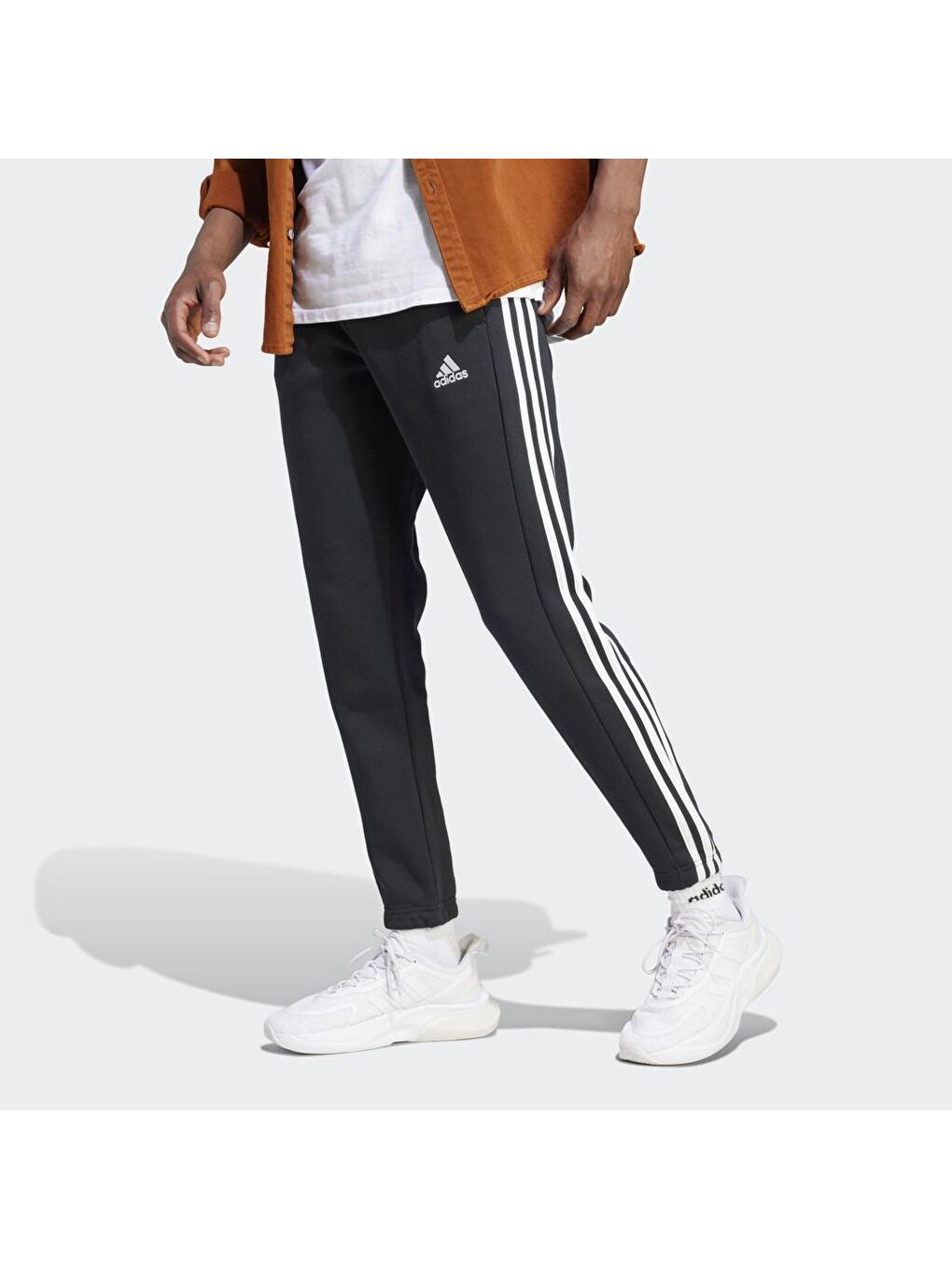 Adidas Siyah 3 Stripes Fleece Erkek Siyah Eşofman Altı