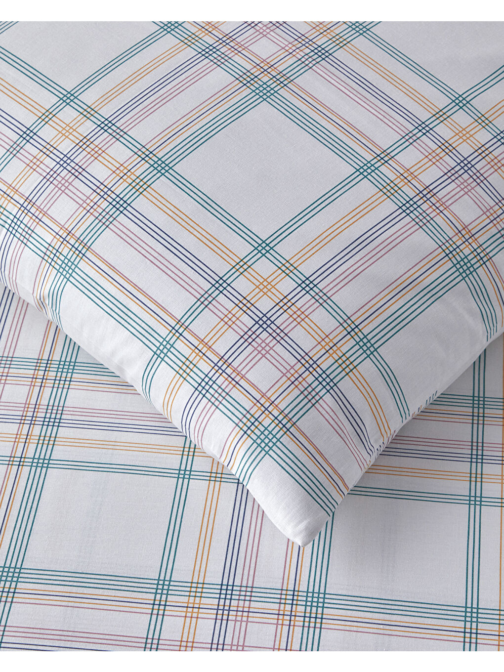English Home Spektrum Line Pamuklu Tek Kişilik Nevresim Seti 160x220 cm Yeşil-Mavi - 2