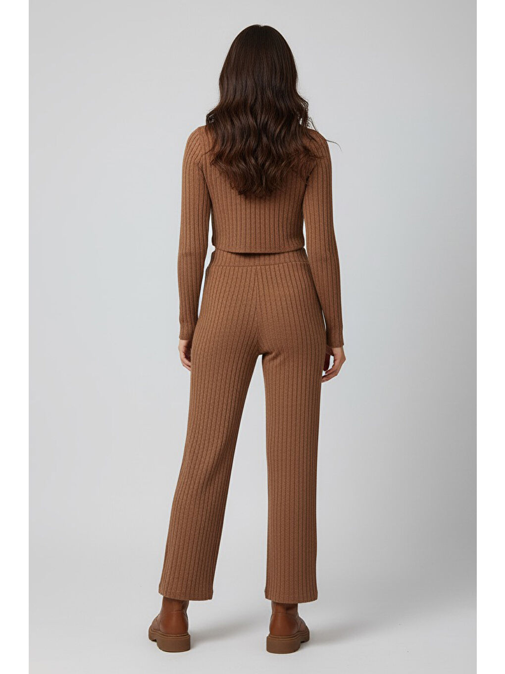 Kahverengi Parmak Geçmeli Kaşkorse İkili Takım Taba - 27820-TABA-2