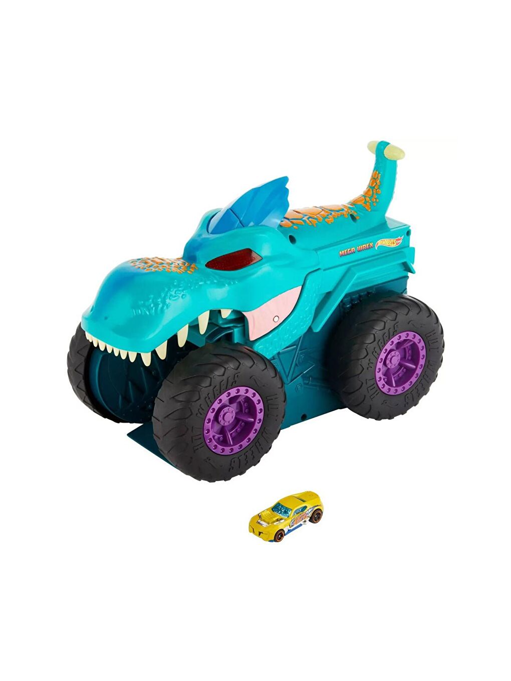 Hot Wheels Beyaz-Renklibaskı Monster Trucks Araba Yiyen Mega Wrex