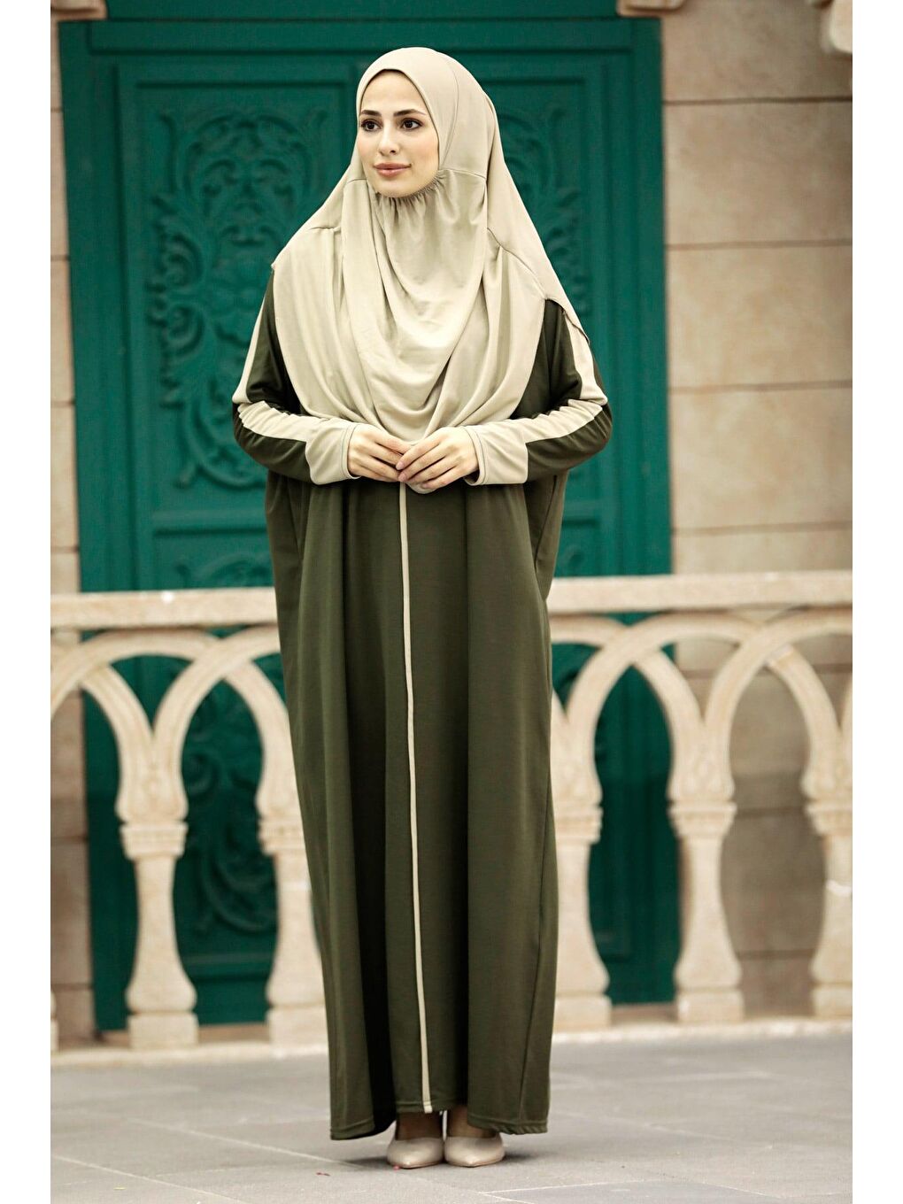 Çantalı Pratik Elbise N2310 Haki