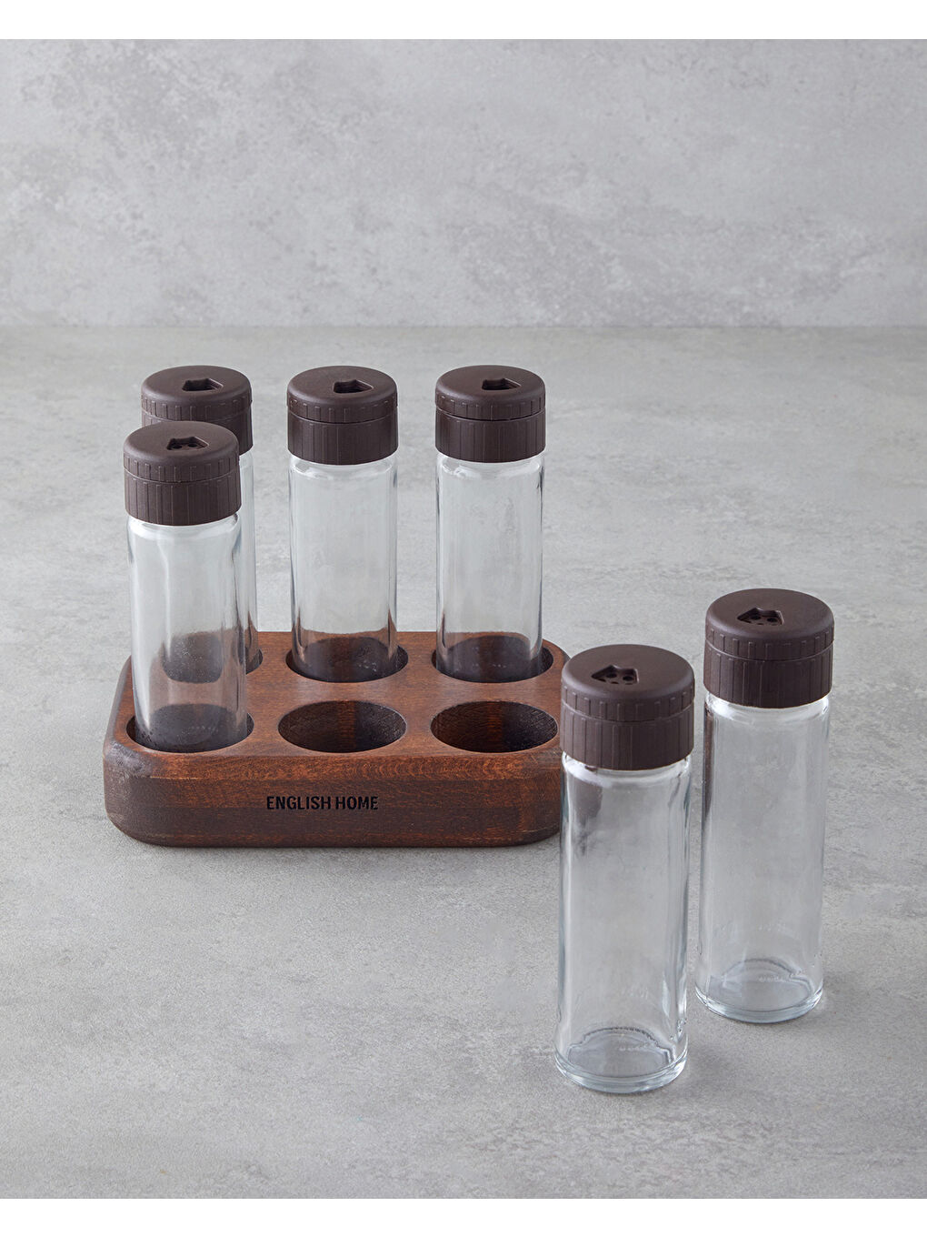 Bej Belita Cam 6'lı Baharatlik 12,5x17,5 cm Natural-1