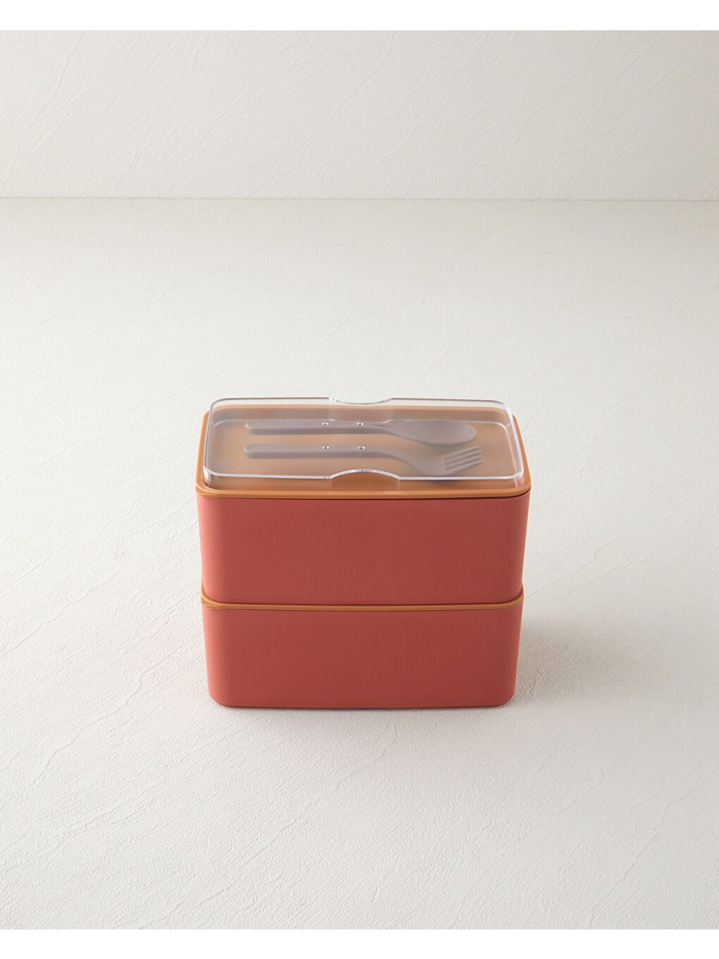 Mezaluna Time Plastik 2 Katlı Lunch Box 1 L- 1 L Turuncu-1