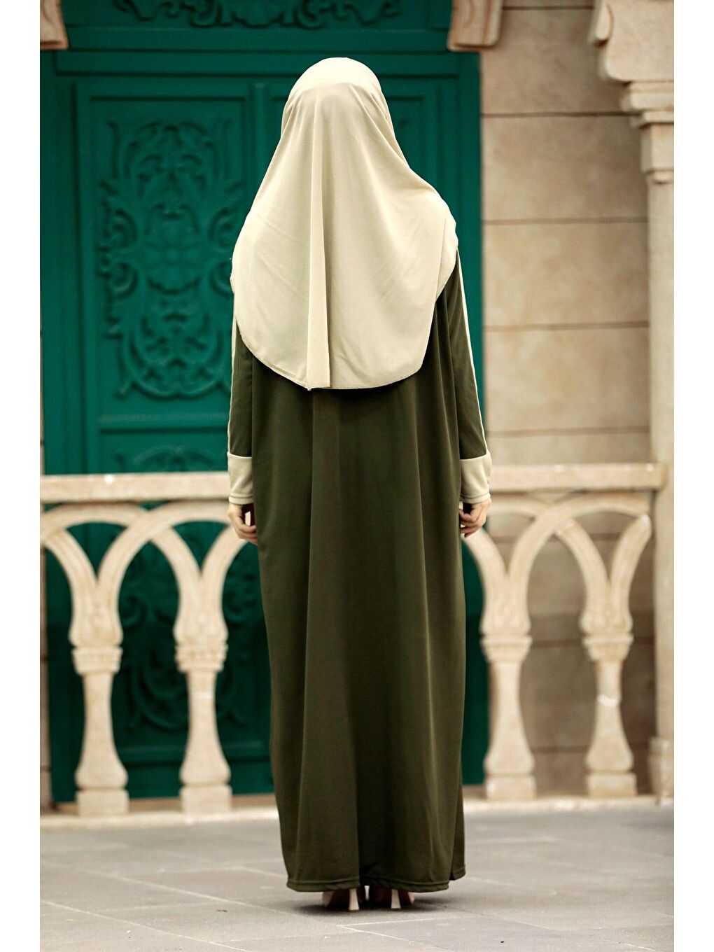 Çantalı Pratik Elbise N2310 Haki-3