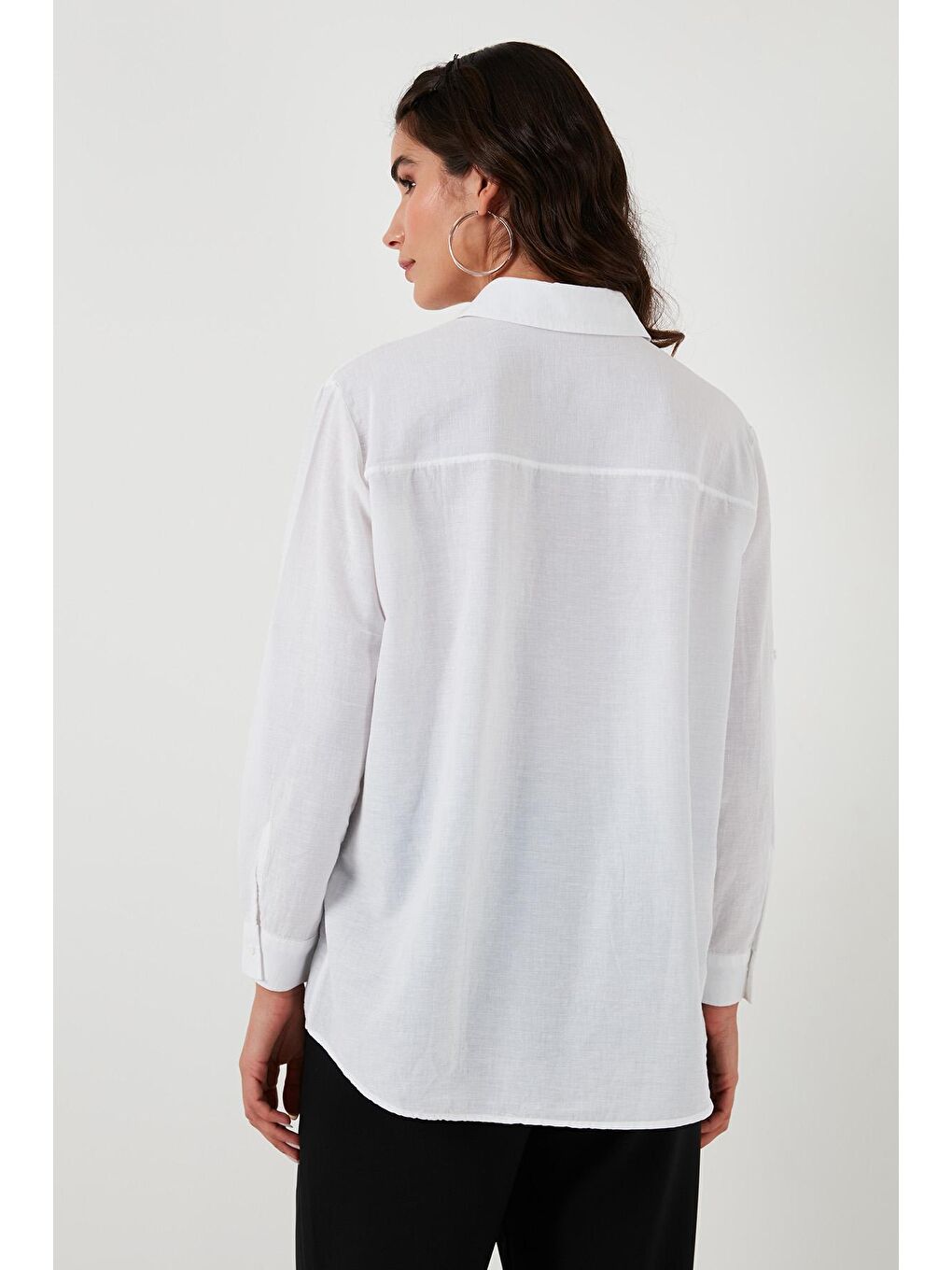 Beyaz Yıldız Desenli Brode Detaylı % 100 Pamuk Regular Fit Gömlek 51443901-4