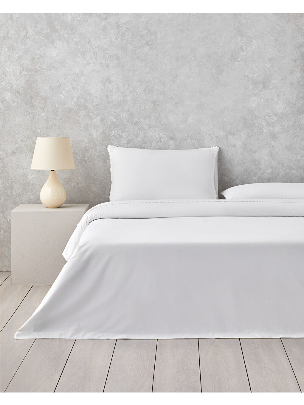 Serene Bliss Perkal King Size Nevresim Takımı 240x220 cm Beyaz