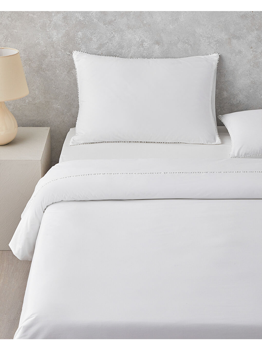 Serene Bliss Perkal King Size Nevresim Takımı 240x220 cm Beyaz-1