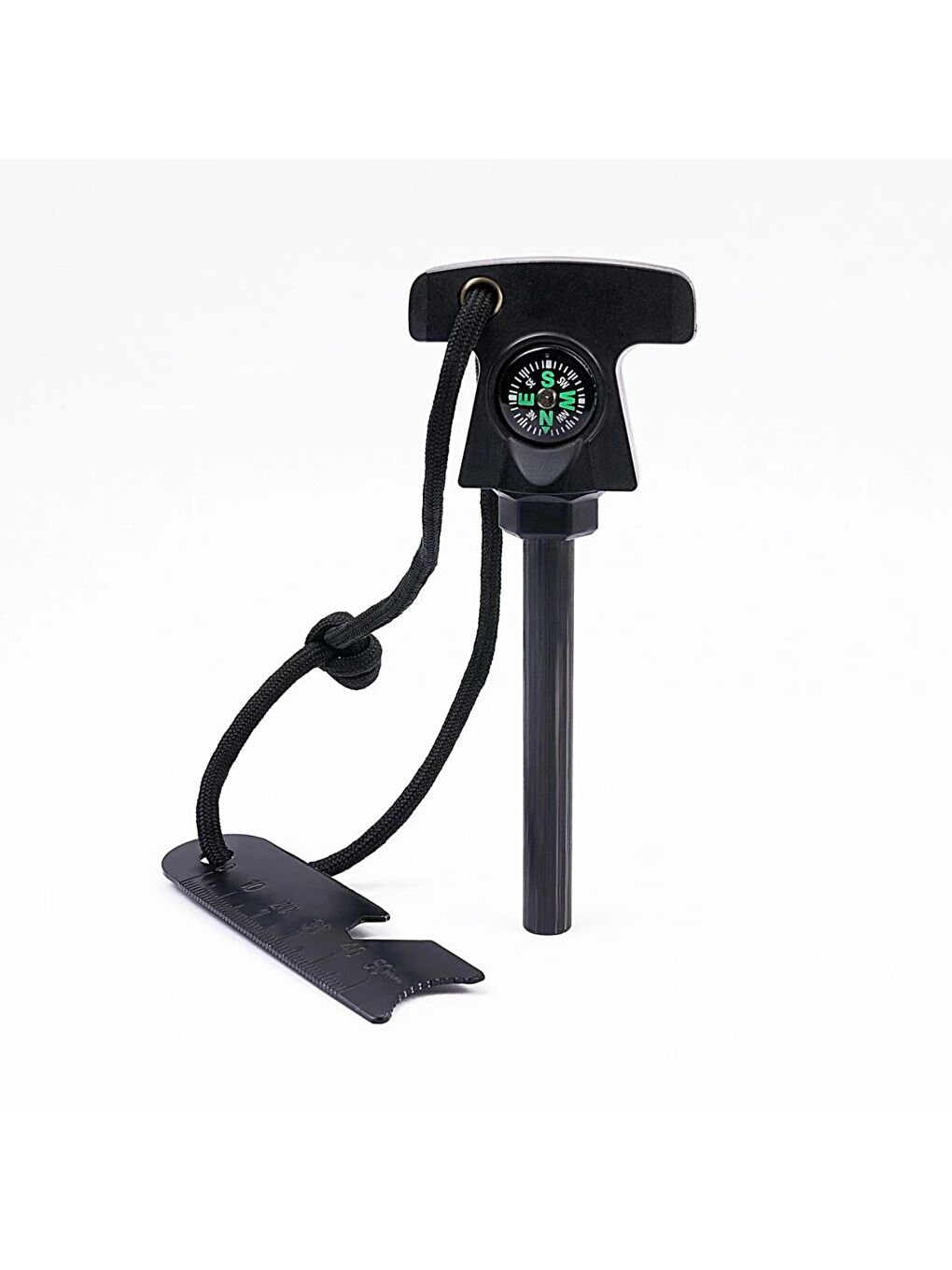 Siyah Çok Amaçlı Pusulalı Magnezyum Çubuğu(Çakmak Taşı) OUT-4510-1