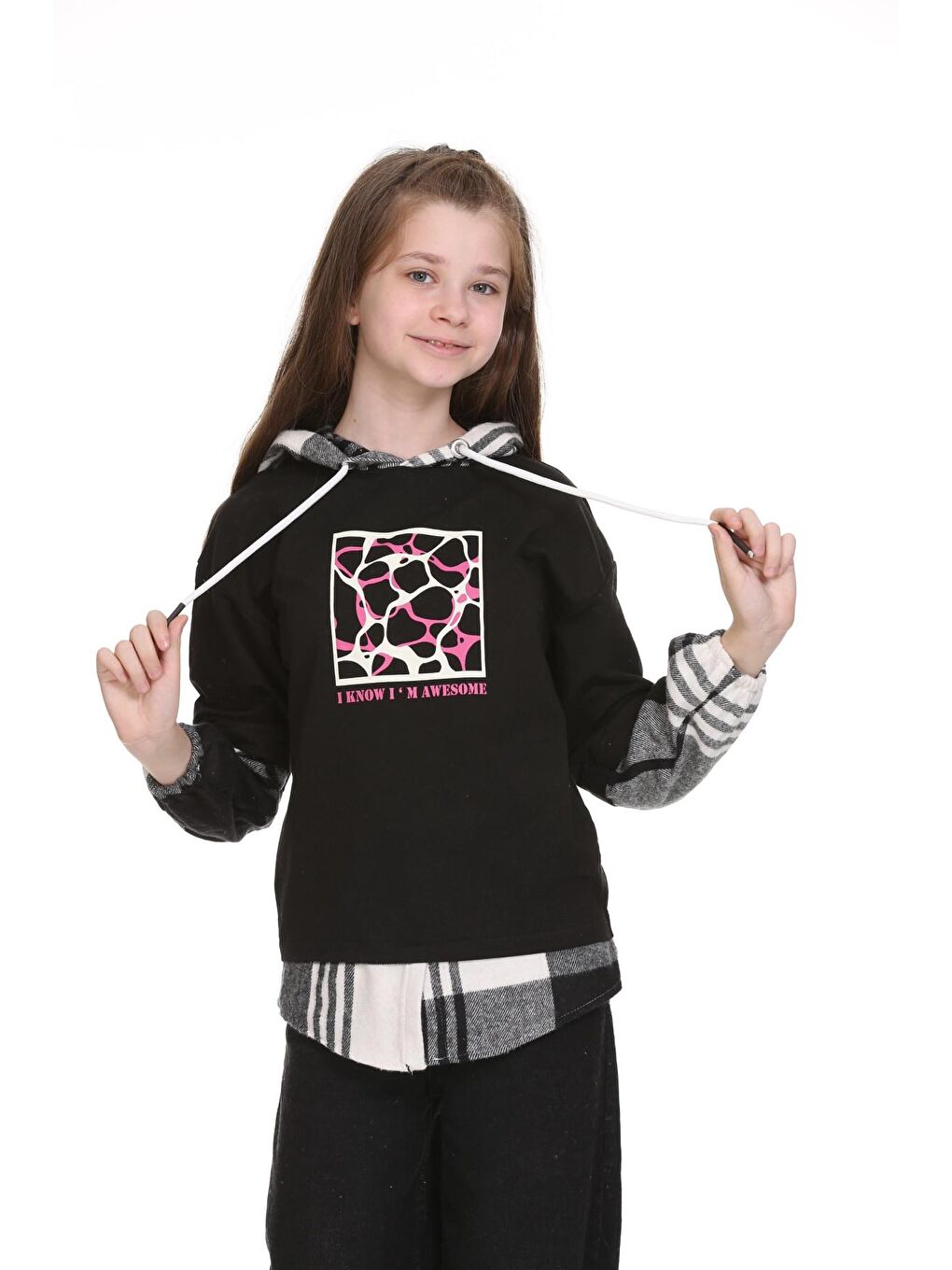 Siyah Kapüşonlu Oduncu Sweat 157-1