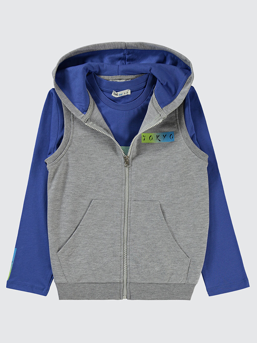 Boys Erkek Çocuk Yelekli Sweatshirt 10-13 Yaş Lacivert