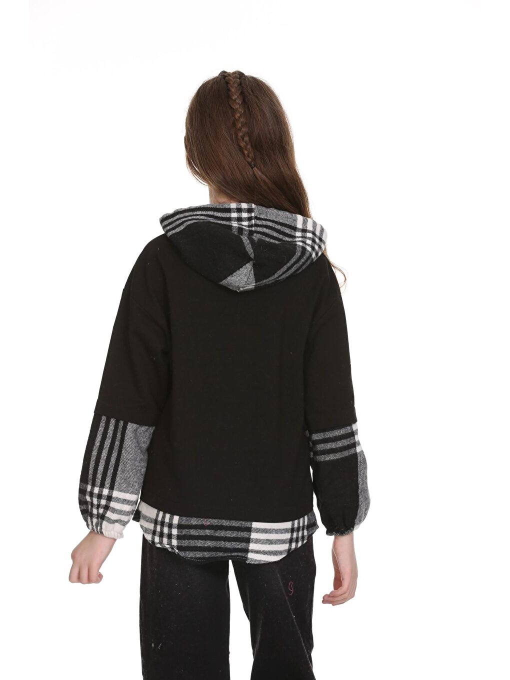 Siyah Kapüşonlu Oduncu Sweat 157-3