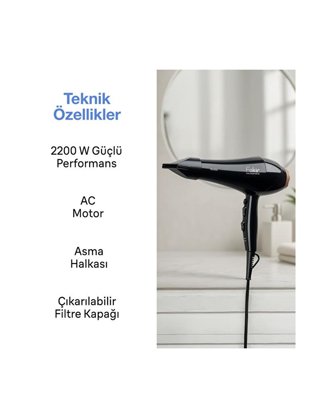 Noble Ac Motor Saç Kurutma Makinesi - Siyah-2
