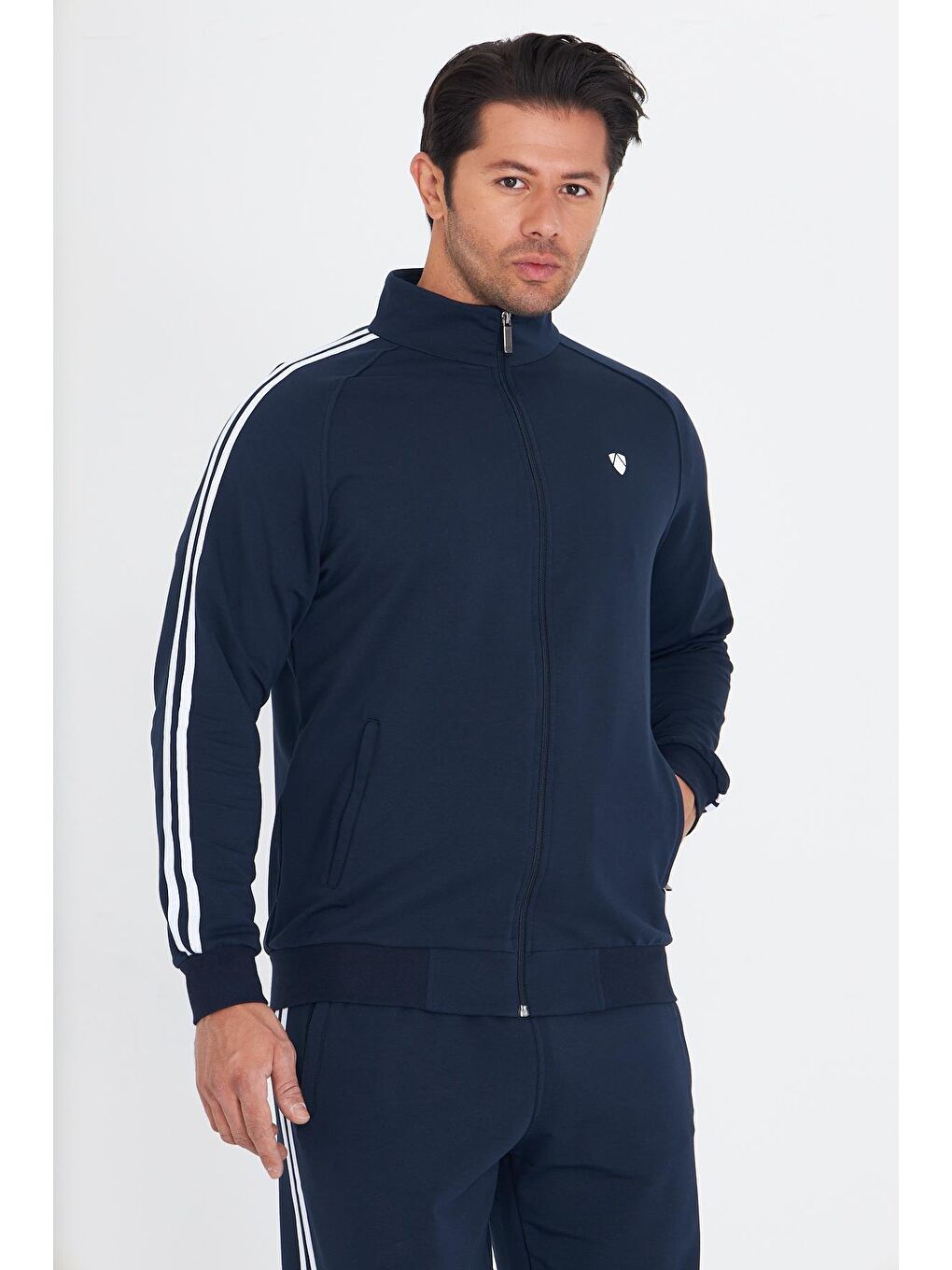 Erkek Pamuklu Eşofman Takımı Lacivert 201550-L-5