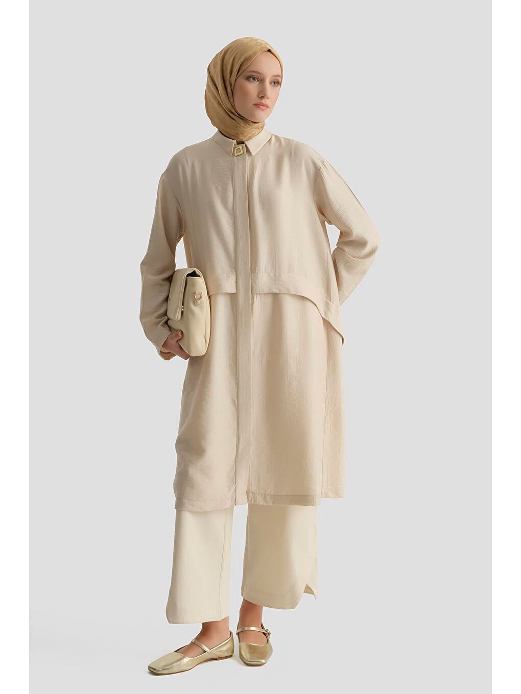 Aller Detaylı Tunik Bej-1