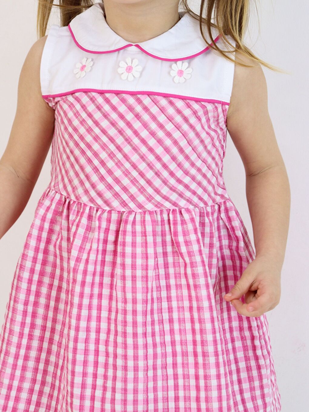 Pembe Bebe Yaka Kolsuz Kız Bebek Elbise-2