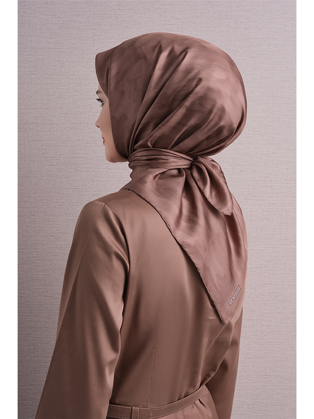 Pembe Saf İpek Twill Eşarp 9630d 86-3