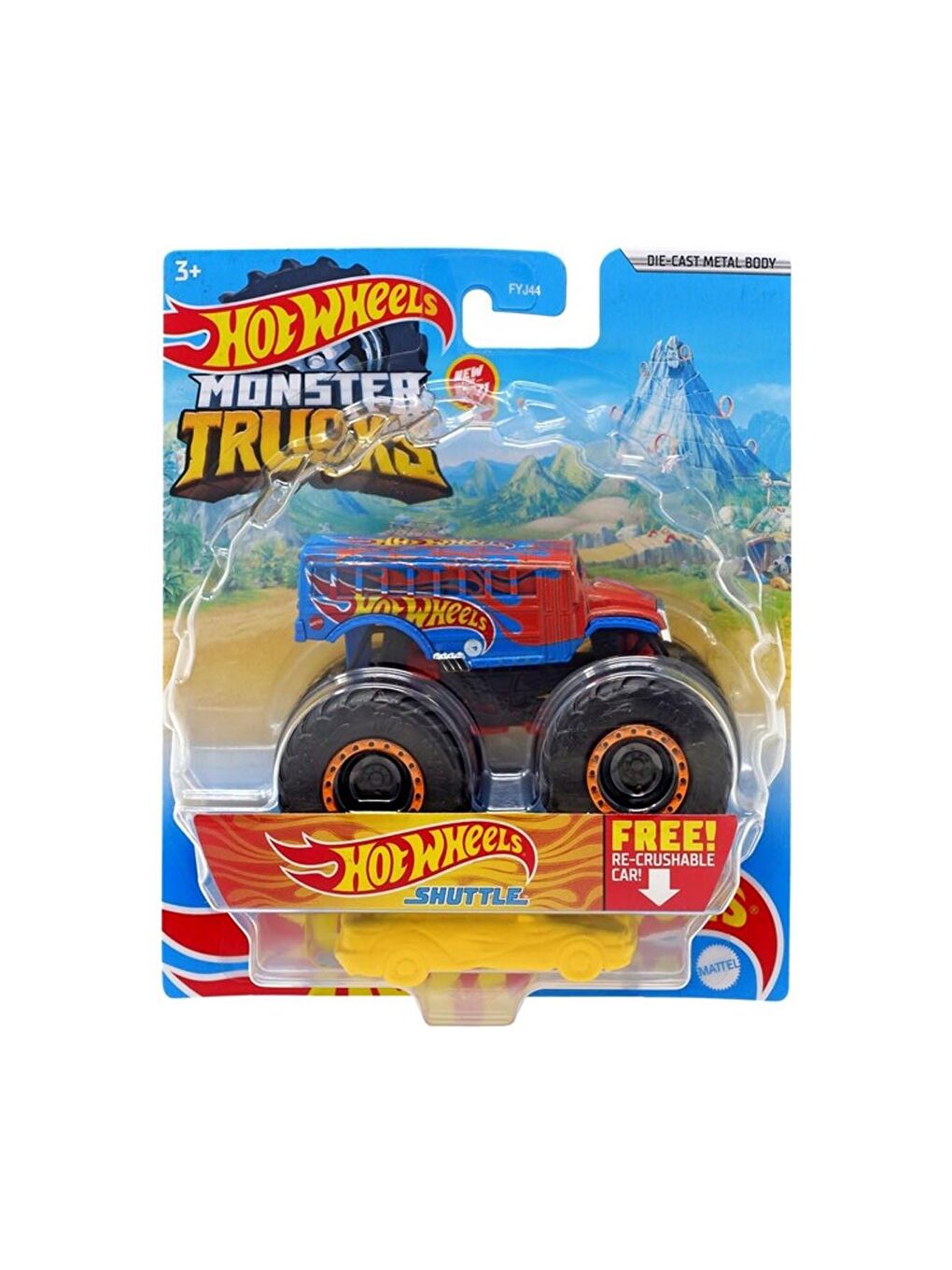 Hot Wheels Beyaz-Renklibaskı Monster Trucks 1:64 Arabalar