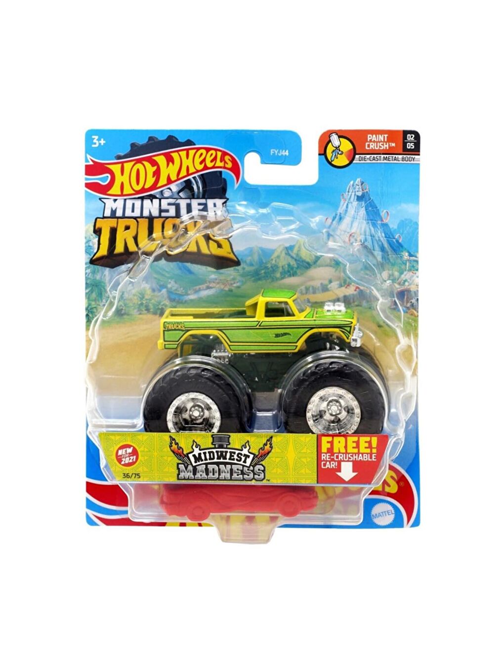 Hot Wheels Beyaz-Renklibaskı Monster Trucks 1:64 Arabalar - 1