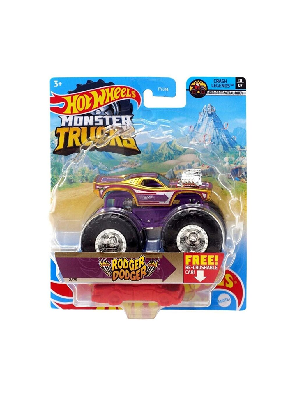 Hot Wheels Beyaz-Renklibaskı Monster Trucks 1:64 Arabalar - 2