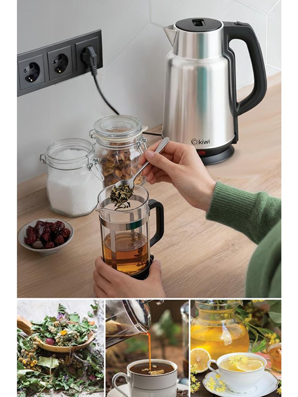 KK-3334 Su Isıtıcı | 2.2L Paslanmaz Çelik, 360° Kablosuz, Gizli Rezistans-4