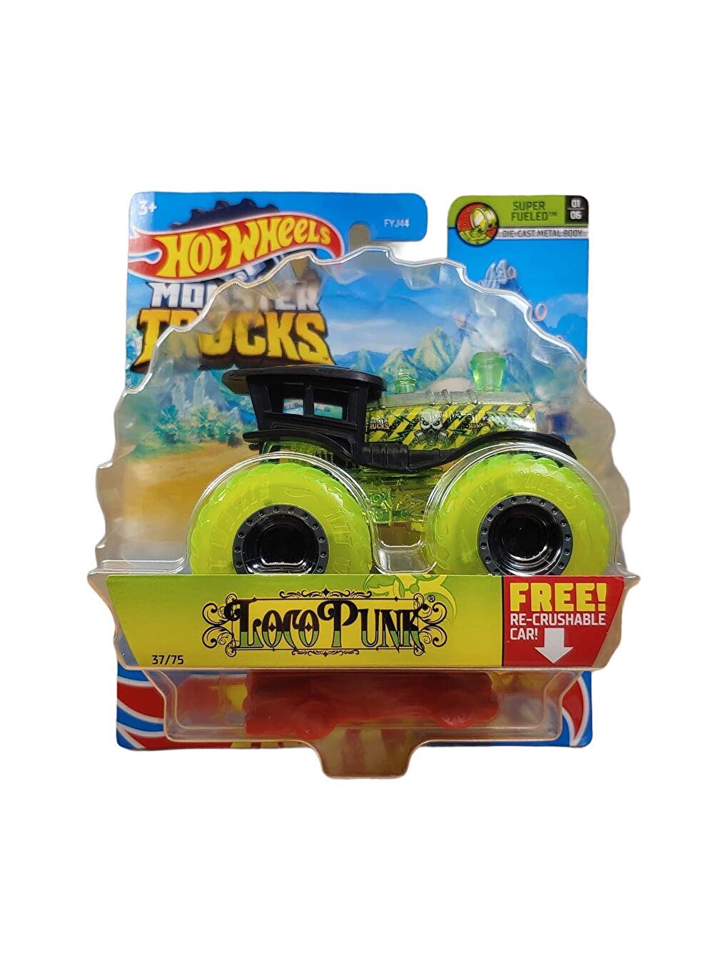 Hot Wheels Beyaz-Renklibaskı Monster Trucks 1:64 Arabalar - 4