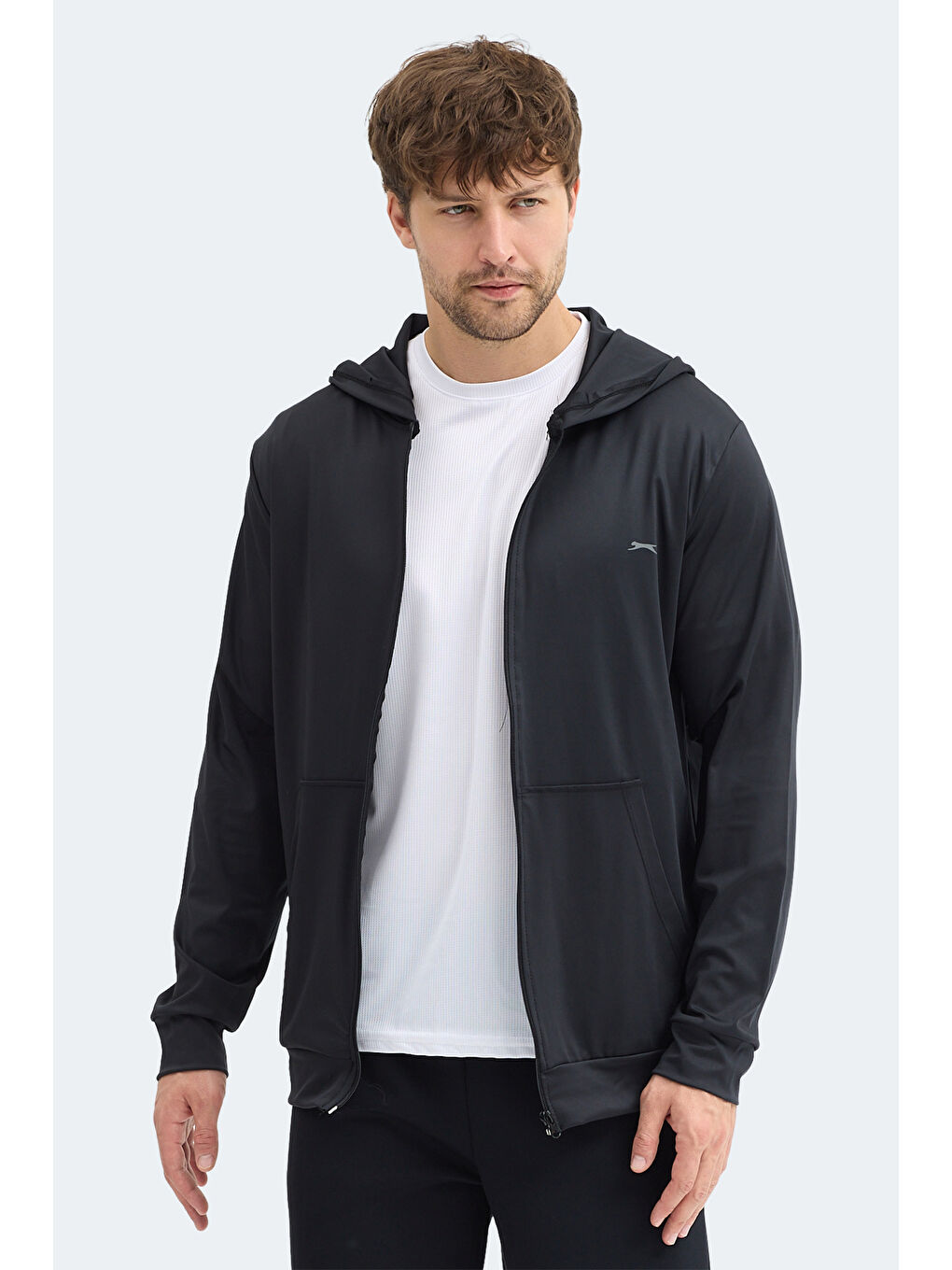 KELENOR Erkek Kapüşonlu Cepli Siyah Sweatshırt-2