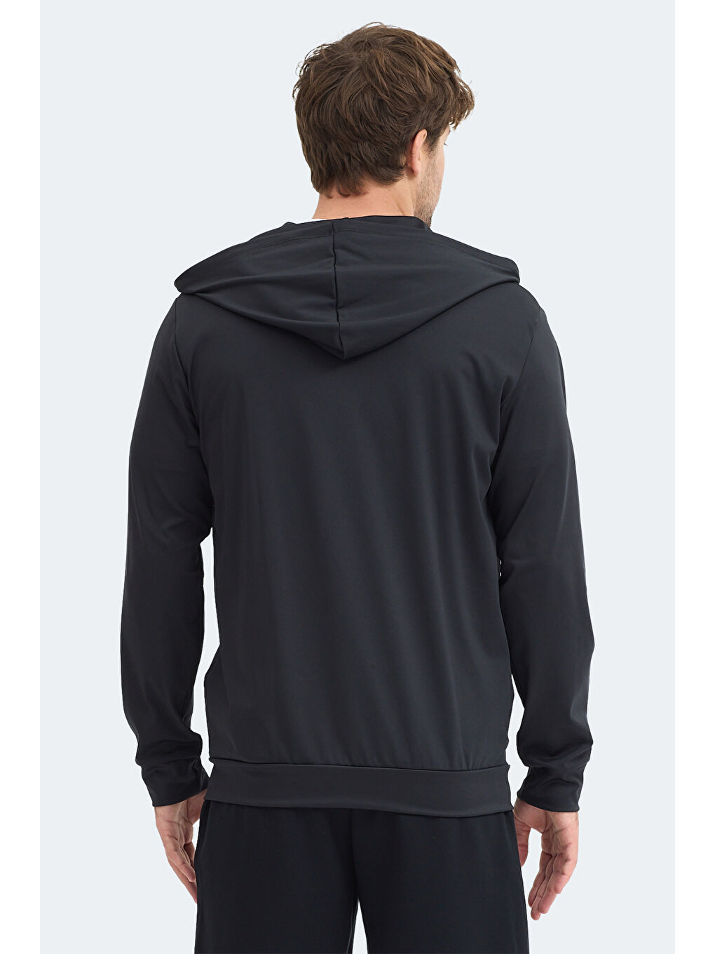 KELENOR Erkek Kapüşonlu Cepli Siyah Sweatshırt-3